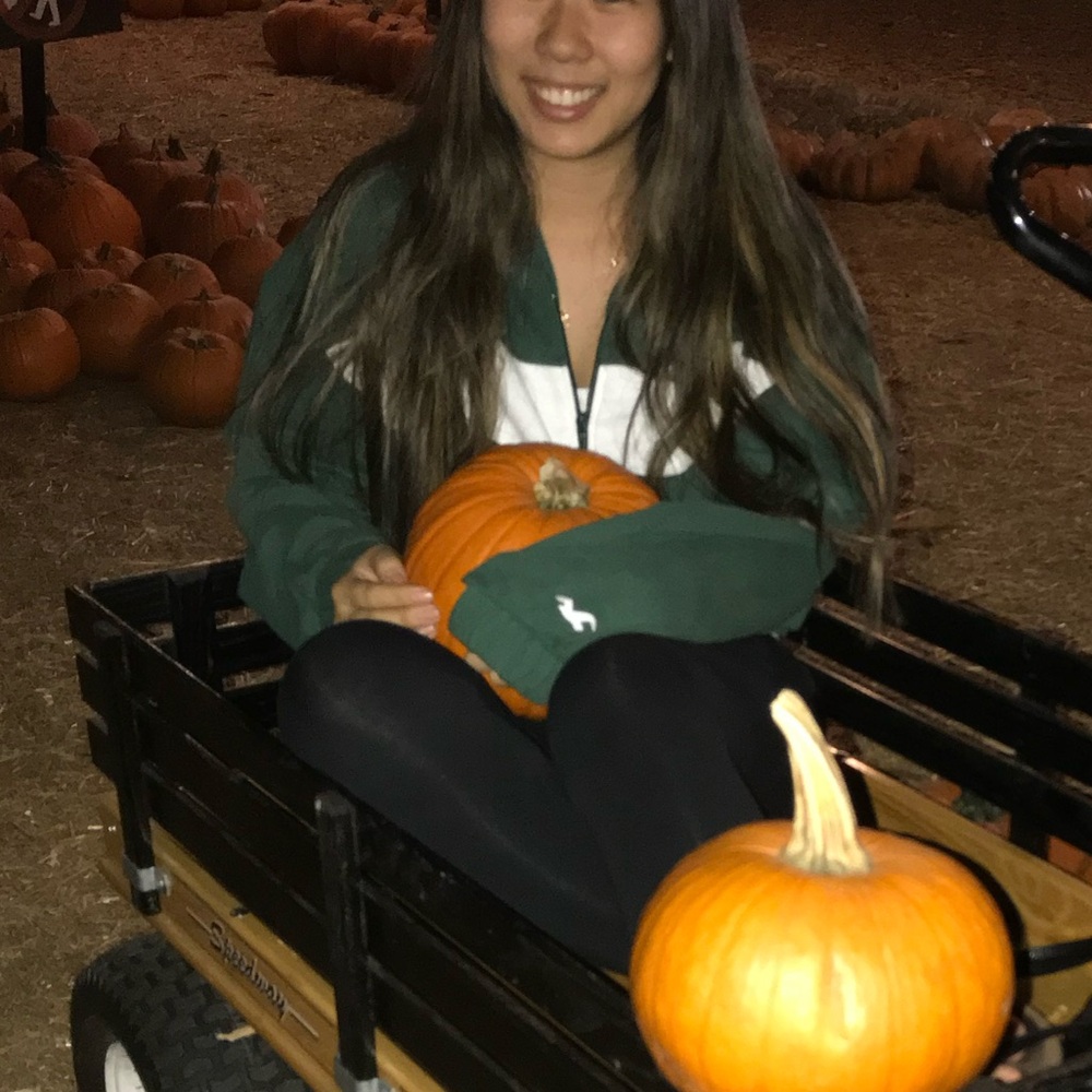 Hollister Green Cropped Quarter Zip